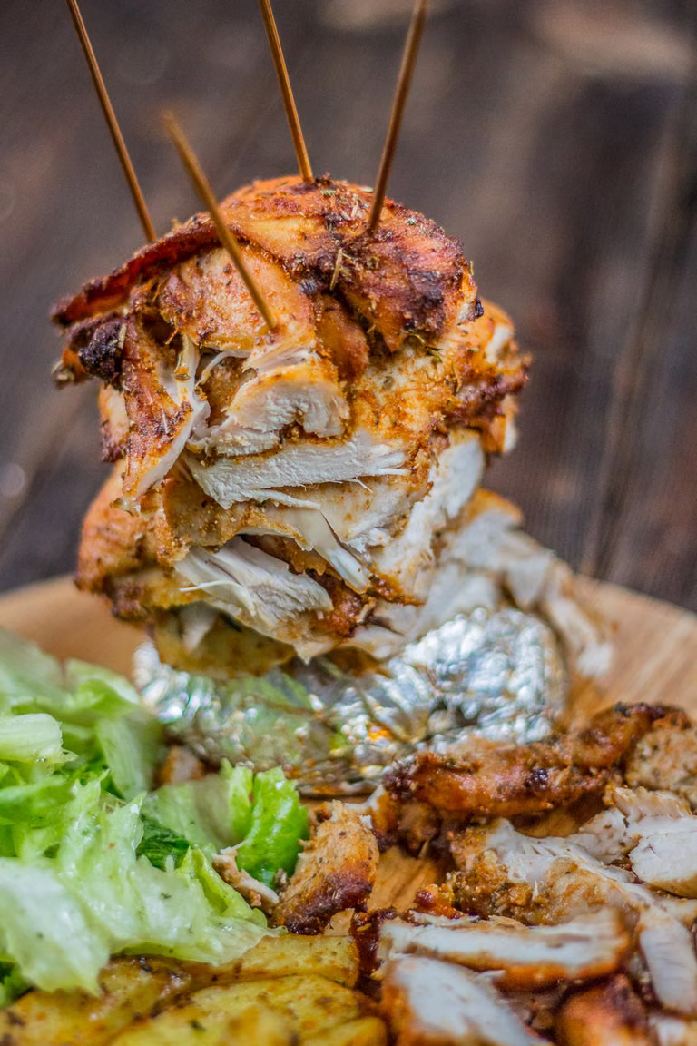 Kebab drobioy z piekarnika. Idealny do ścinania.