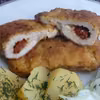 Pierożki schabowe z mozzarellą i suszonymi pomidorami