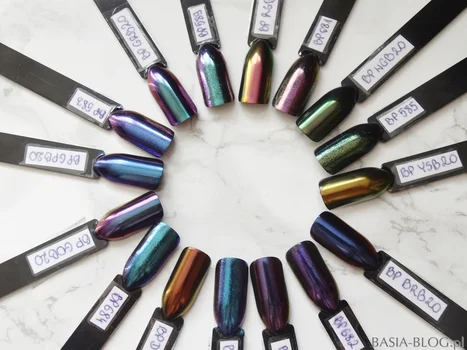 Pyłki kameleony z Born Pretty - 2 rodzaje (chameleon nail powder top grade mirror effect)