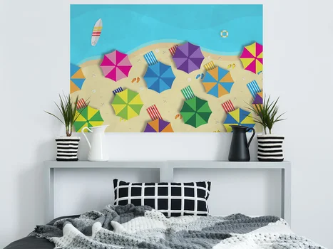 PLAŻING - NOWOCZESNY OBRAZ DO SALONU - 120X80 CM