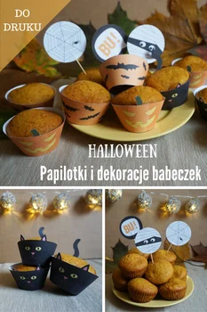 Halloween - Papilotki i dekoracje babeczek, cupcake liners, toppers, DO DRUKU :)
