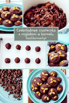 Ciasteczka czekoladowe z migdałami w karmelu