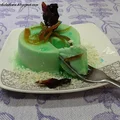 Panna cotta pomarańczowa z likierem blue curacao