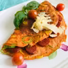 Omlet pomidorowy z porem i chorizo