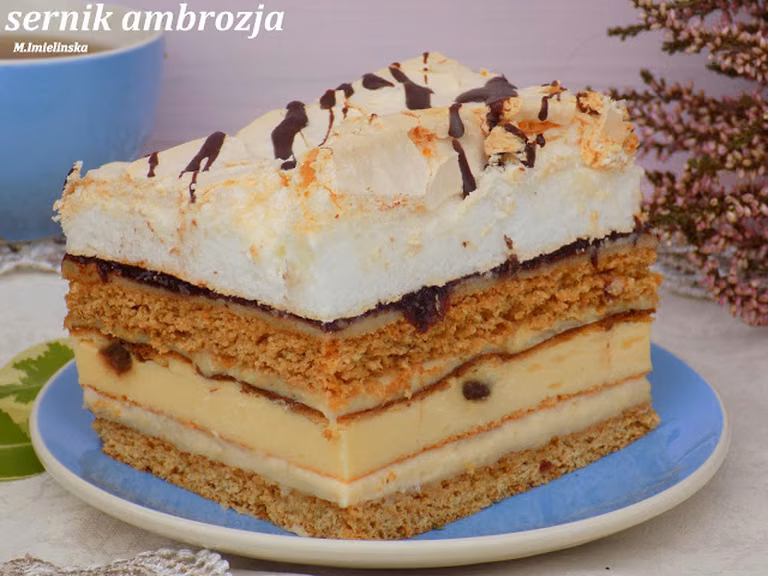 ambrozja - składany sernik z bezą