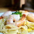 Linguine z Krewetkami i Porem