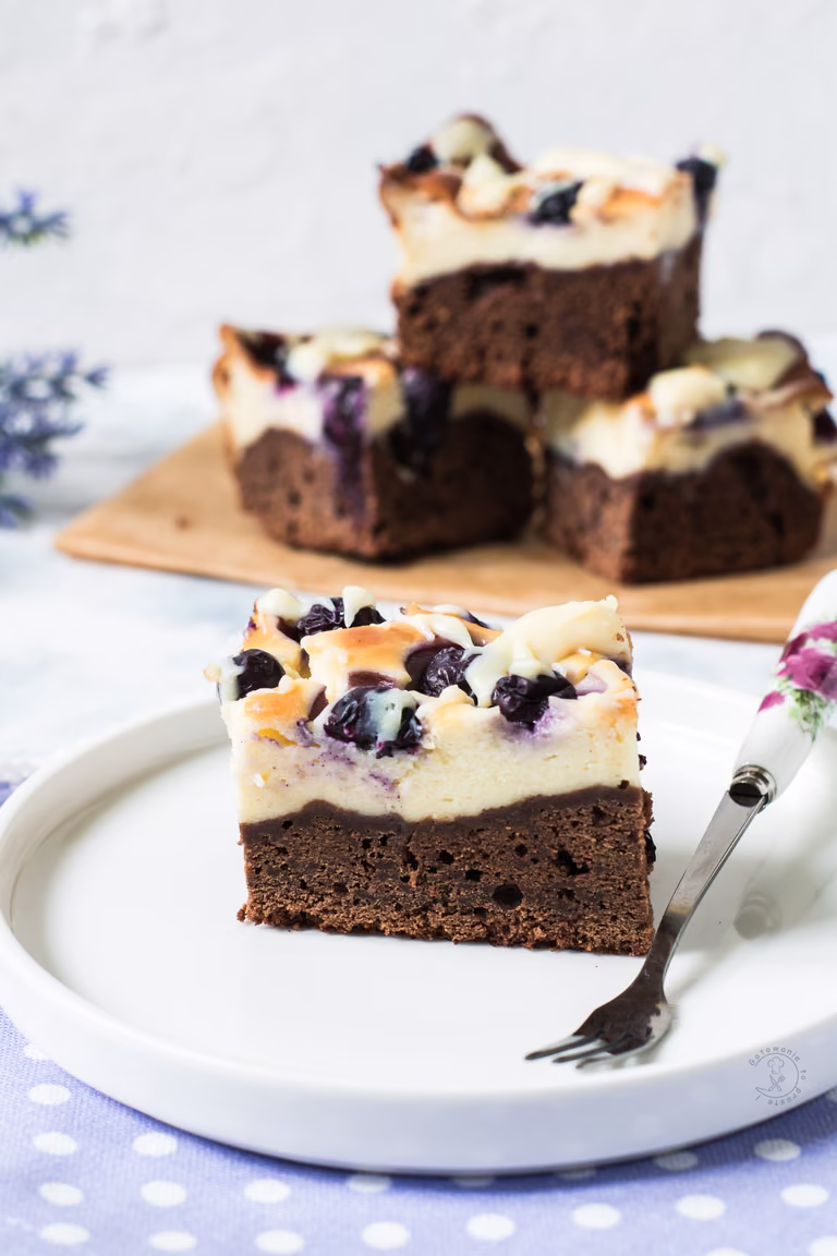 Sernikobrownie Z Mascarpone i Borówkami