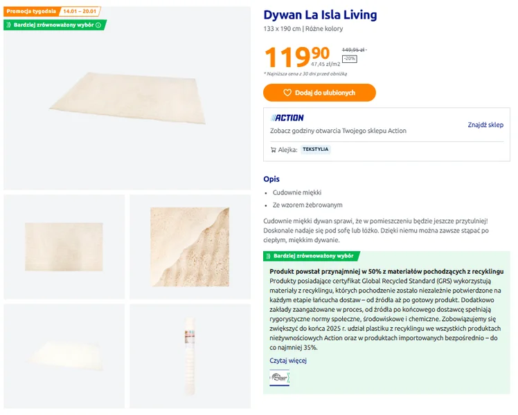 Zdjęcie Ten dywan z Action zrobi efekt wow w salonie i sypialni! Rozmiar XL, miękki jak kocyk, a bąbelkowa struktura zachwyca - teraz w promocji #1