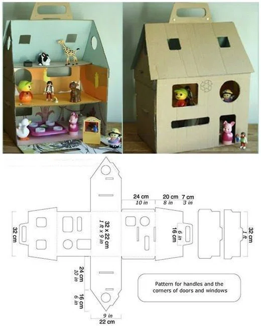 Domek dla lalek z kartonu