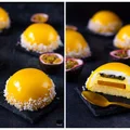 Sernikowe entremets z mango i marakują