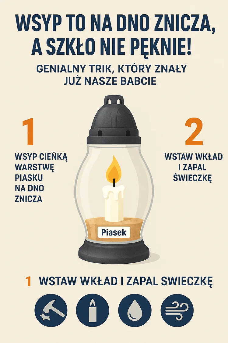Zdjęcie Zanim zapalisz znicz, wsyp to na dno! Dzięki temu przetrwa mróz i wiatr! #1
