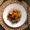 Leczo curry z "mięsem" sojowym