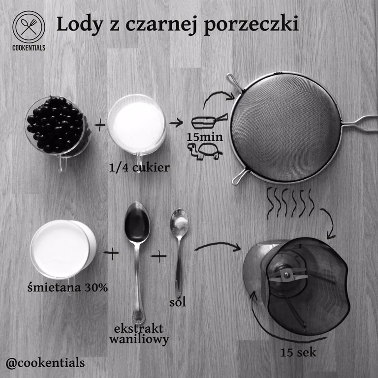 Lody z czarnej porzeczki bez jejek
