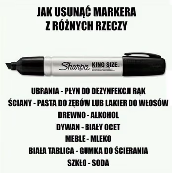 Czym usunąć markera z różnych rzeczy