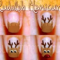 Słodkie renifery na paznokciach