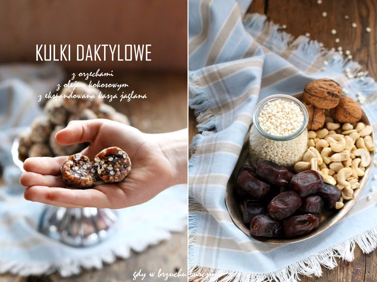 Daktylowe kulki z ekspandowaną kaszą jaglaną