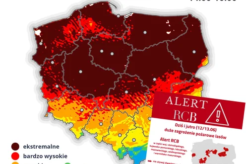 Pół Polski na brązowo! Mapy pokazują duże zagrożenie! Co kryje nowy alert RCB?