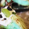 Zielona Pavlova, kiwi-mięta-czekolada