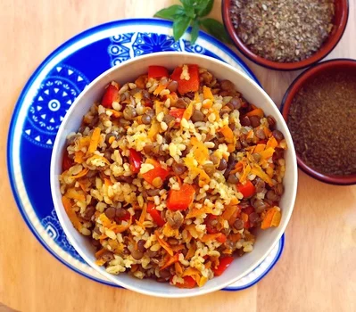 Kasza bulgur z zieloną soczewicą