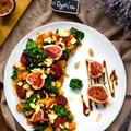 Jesienna sałatka na ciepło z dynią, jarmużem, chorizo, figami i migdałami