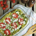 Zapiekana kasza ze szpinakiem, cukinią, serem feta i mozzarella