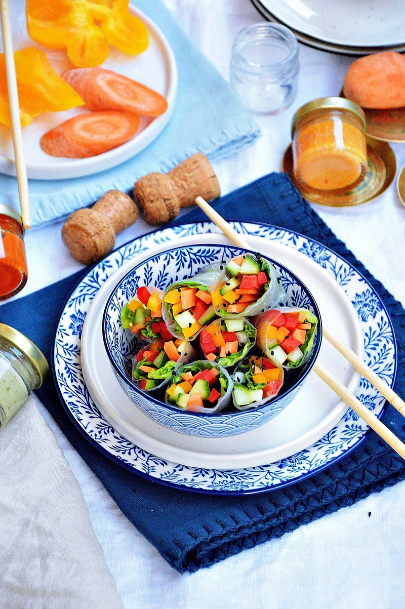 Spring rolls z warzywami  i czarnuszką