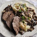 Pieczeń z dzika z grzybami