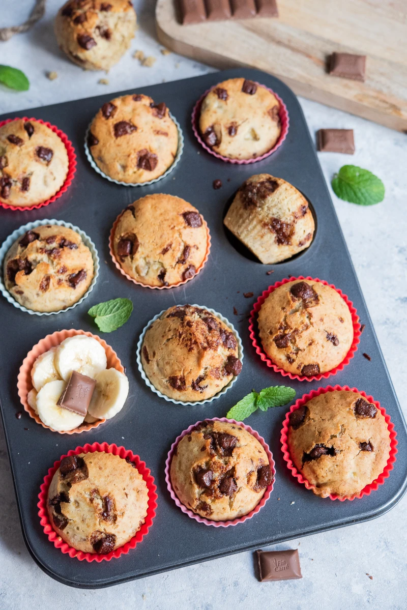 Muffinki bananowe z czekoladą