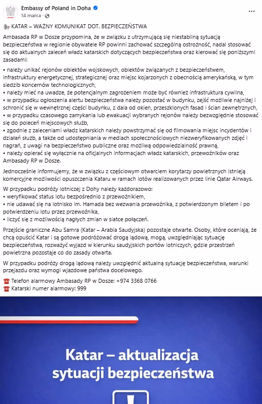 Zdjęcie Ambasada RP wydała ważny komunikat bezpieczeństwa! Ostrzega podróżujących Polaków #2