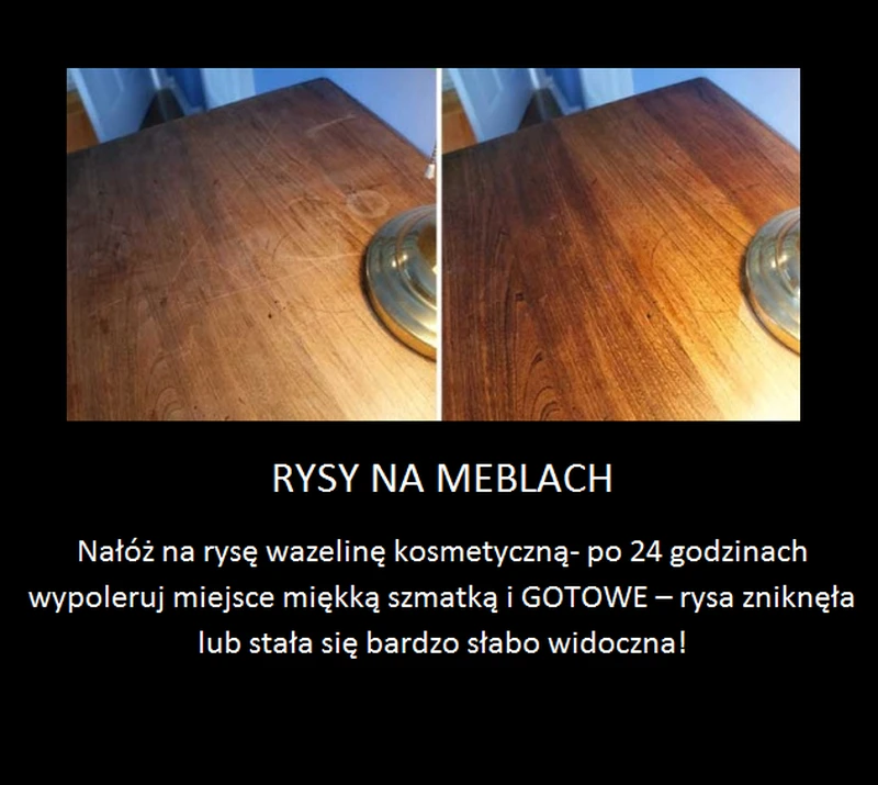 Świetny trik na usunięcie zarysowań z mebli!