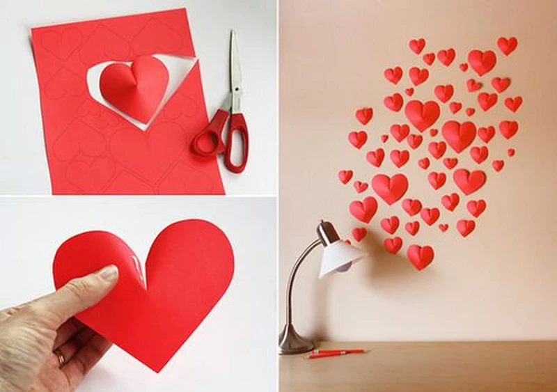 DIY- ozdoba walentynkowa na ścianie