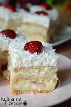 Ciasto Raffaello bez pieczenia z truskawkami - HIT! Pyszne, kremowe, rewelacyjne!