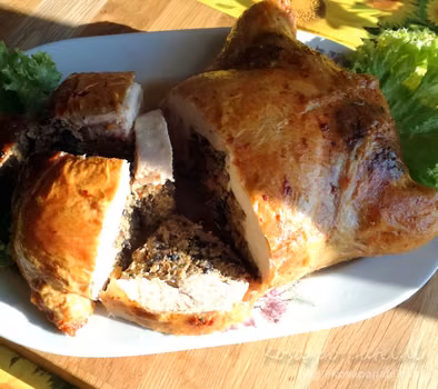 Wyluzowane, nadziane kurcze pieczone