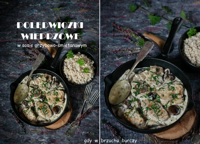 Polędwiczki wieprzowe w sosie grzybowo-śmietanowym