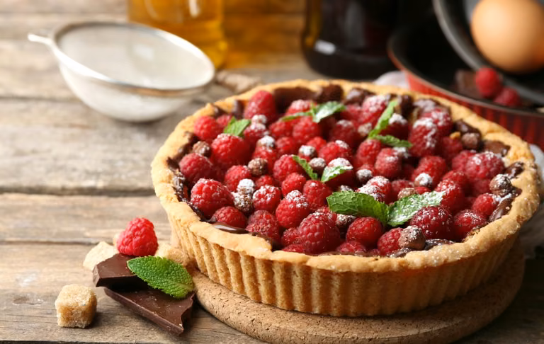 Tarta z malinami