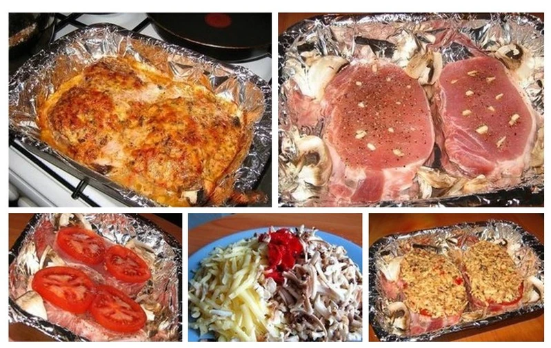Pieczone steki z serem i pieczarkami
