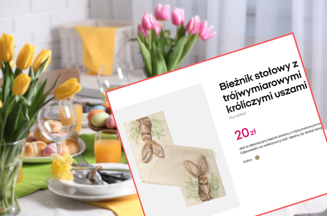 Ten bieżnik z Pepco za 20 zł to hit wielkanocnego stołu! Stonowany, ale puszyste uszka 3D robią robotę - goście będą pod wrażeniem