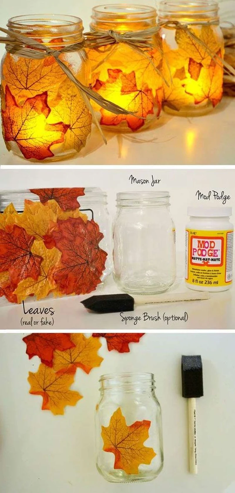 DIY- jesienne świeczniki ze słoików
