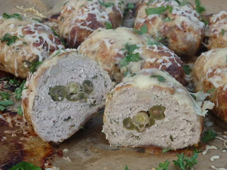 Pieczone roladki z fasolką szparagową