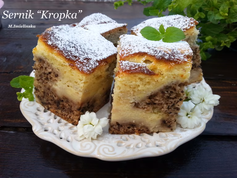 sernik "kropka" z orzechami