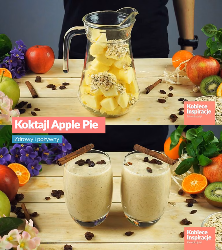Koktajl Apple Pie - Koktajl o smaku szarlotki (zdrowy i pożywny)