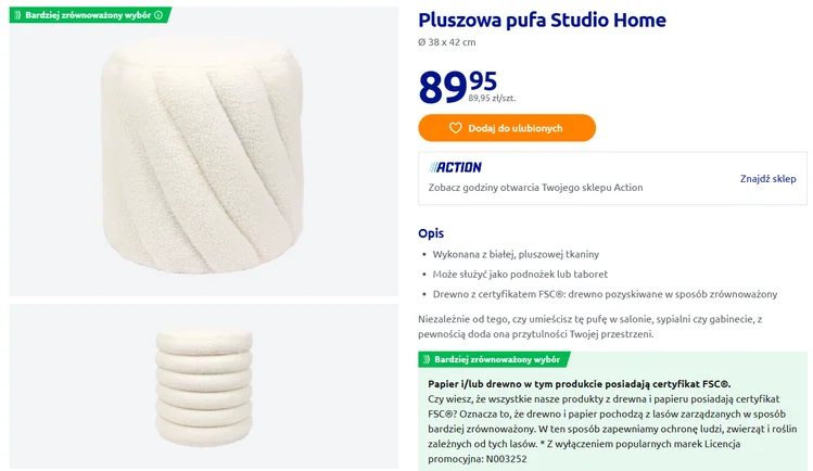 Zdjęcie Wiralowa barankowa pufa za 89 zł wróciła do Action i znowu robi furorę w salonach! Błyskawicznie znika z półek #1