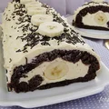 Rolada z kremem waniliowym i bananami