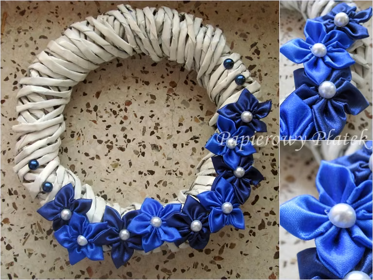 Wianek z kanzashi