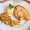 Tilapia na purée z selera z sosem jabłkowym