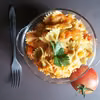 Pasta with fresh tomato sauce / Nuddeln mit Tomatensosse / Makaron z sosem ze świeżych pomidorów