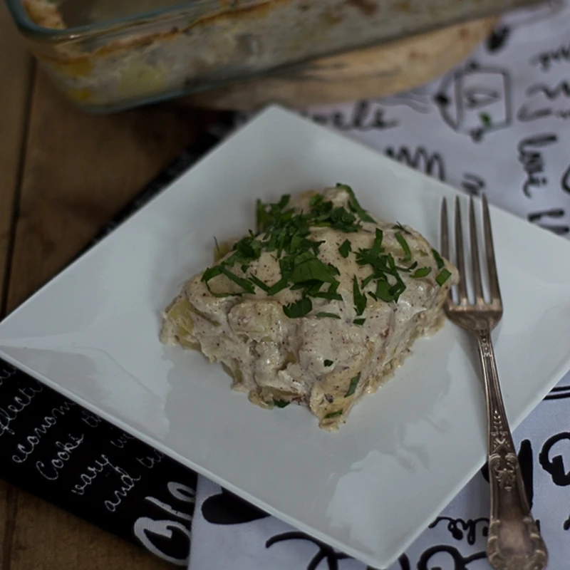 Dorsz zapiekany w śmietanie (Bacalhau com Natas)