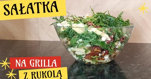 Sałatka do grilla z rukolą, suszonymi pomidorami i serem feta