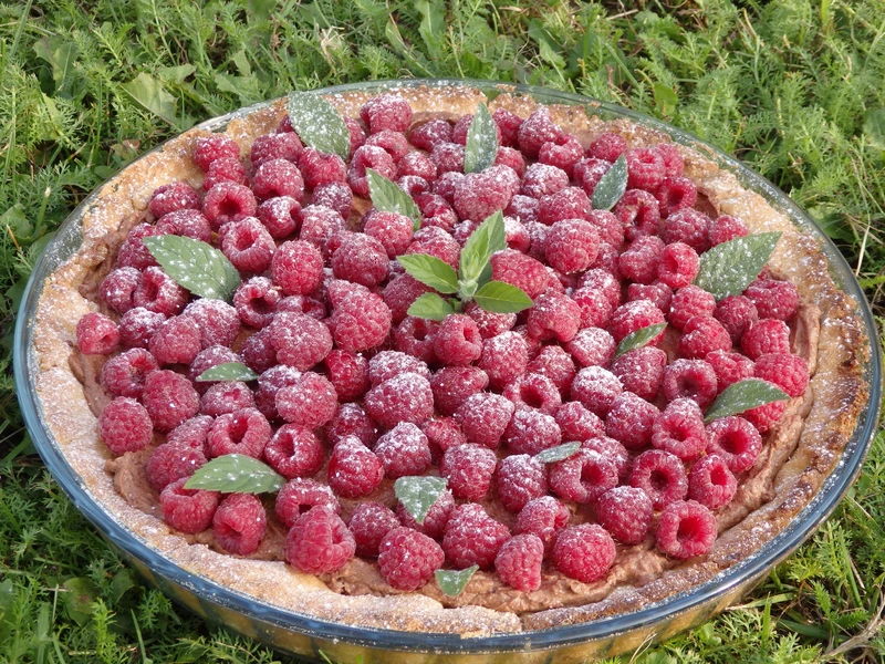 Tarta z malinami