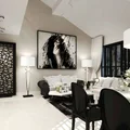 Biało- czarny salon